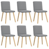 Dining chairs set of 6 light grey fabric