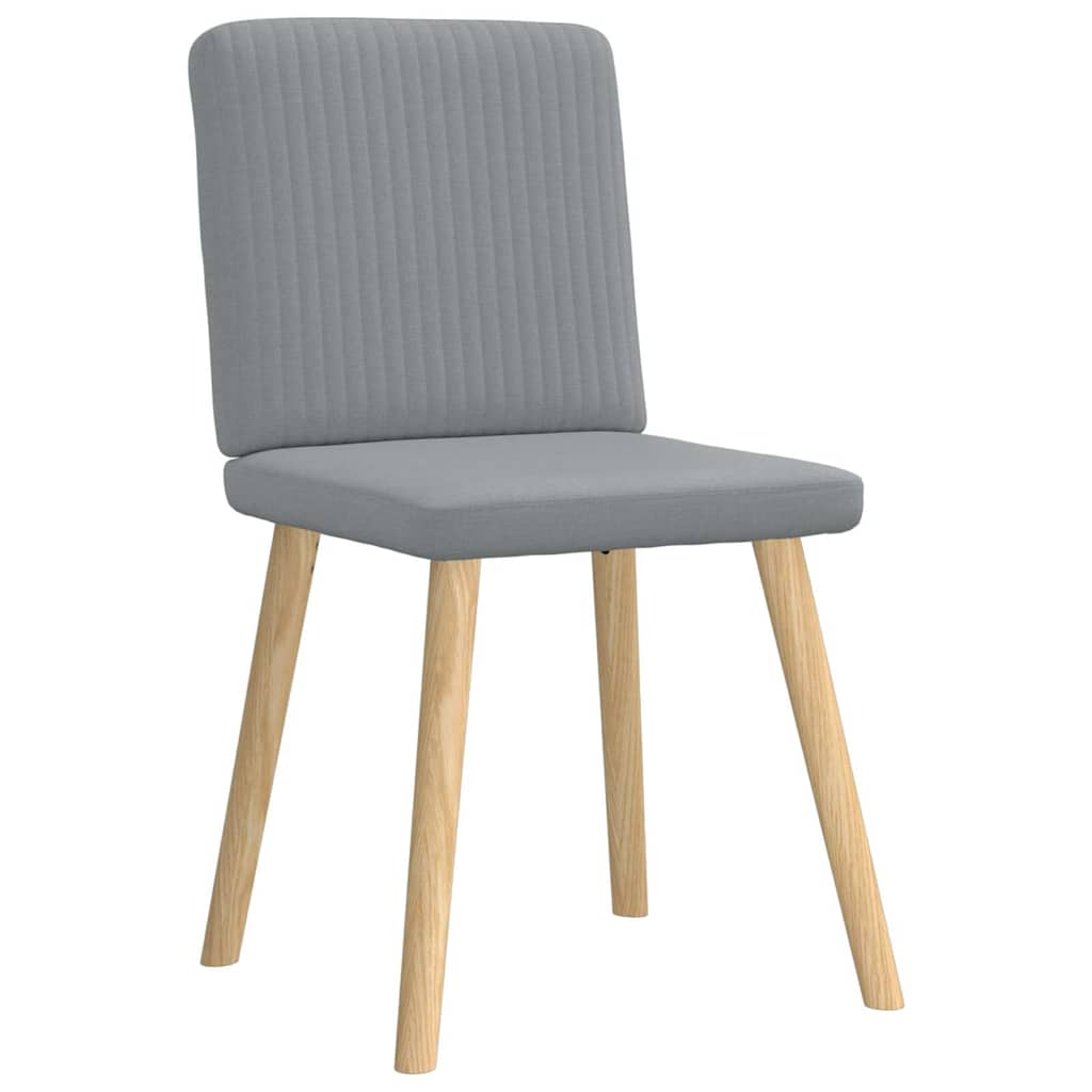 Dining chairs set of 6 light grey fabric