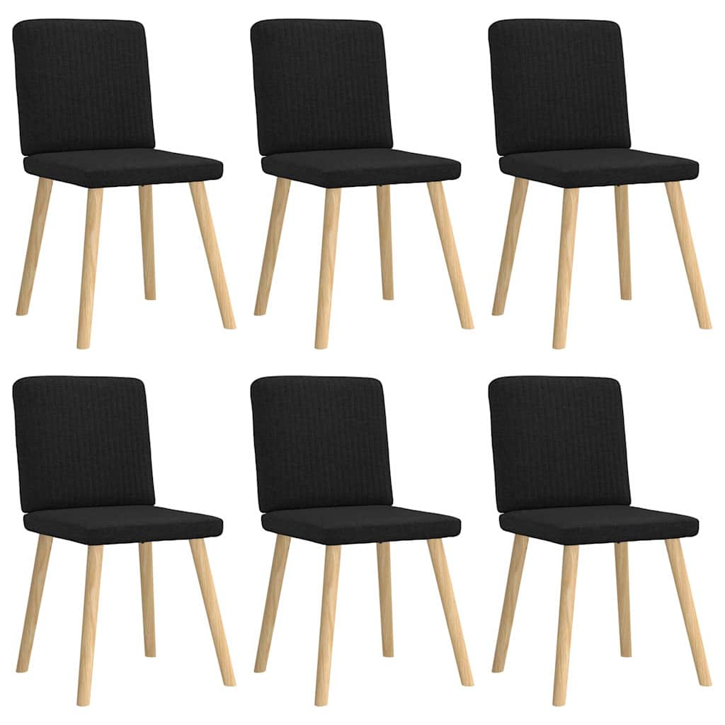 Dining chairs set of 6 black fabric