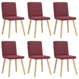 Dining chairs set of 6 burgundy red fabric