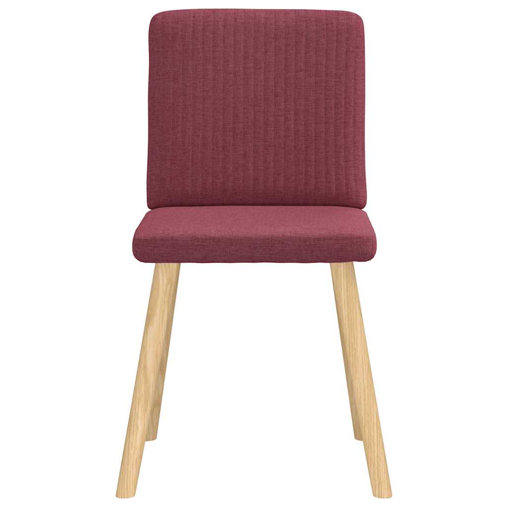 Dining chairs set of 6 burgundy red fabric