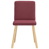 Dining chairs set of 6 burgundy red fabric