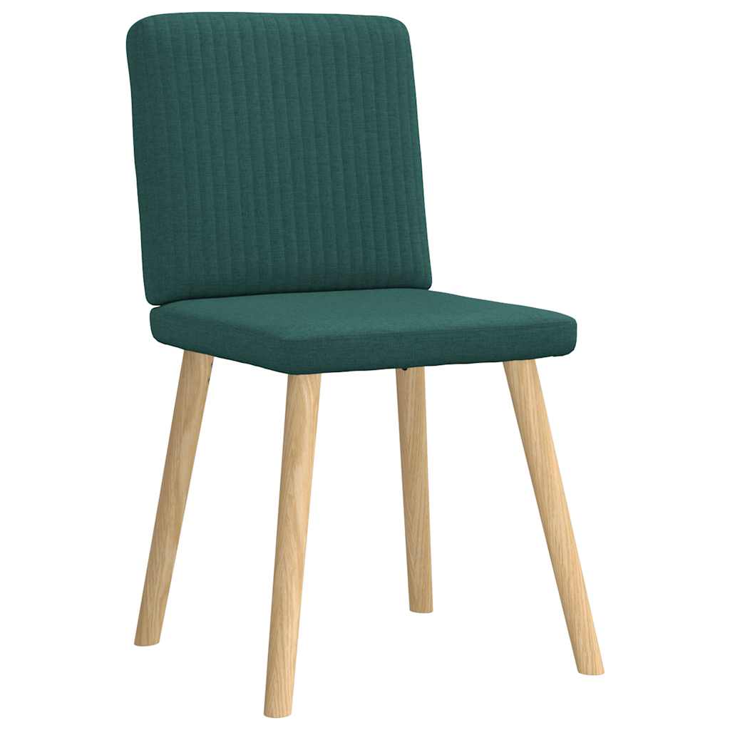 Dining chairs set of 6 dark green fabric