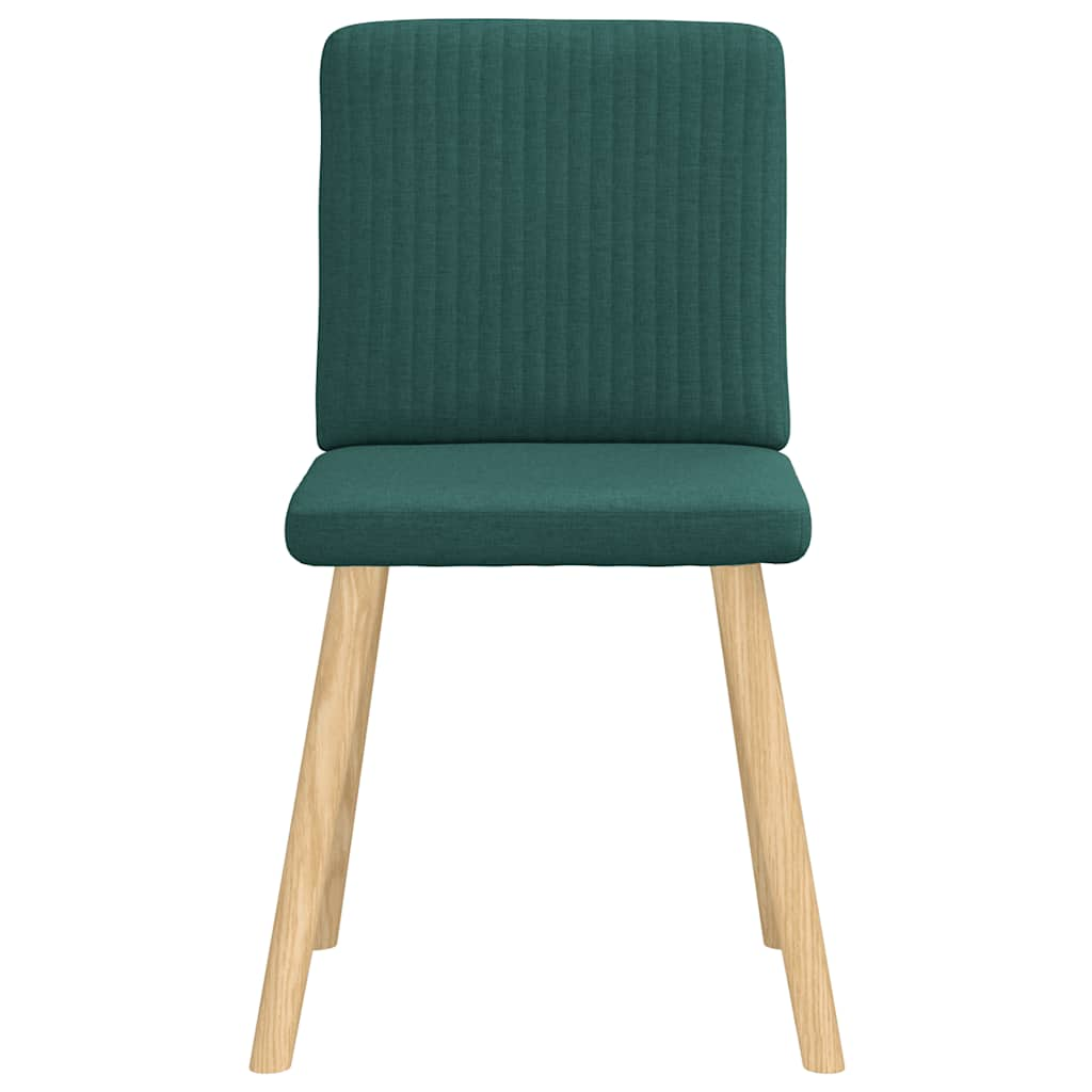 Dining chairs set of 6 dark green fabric