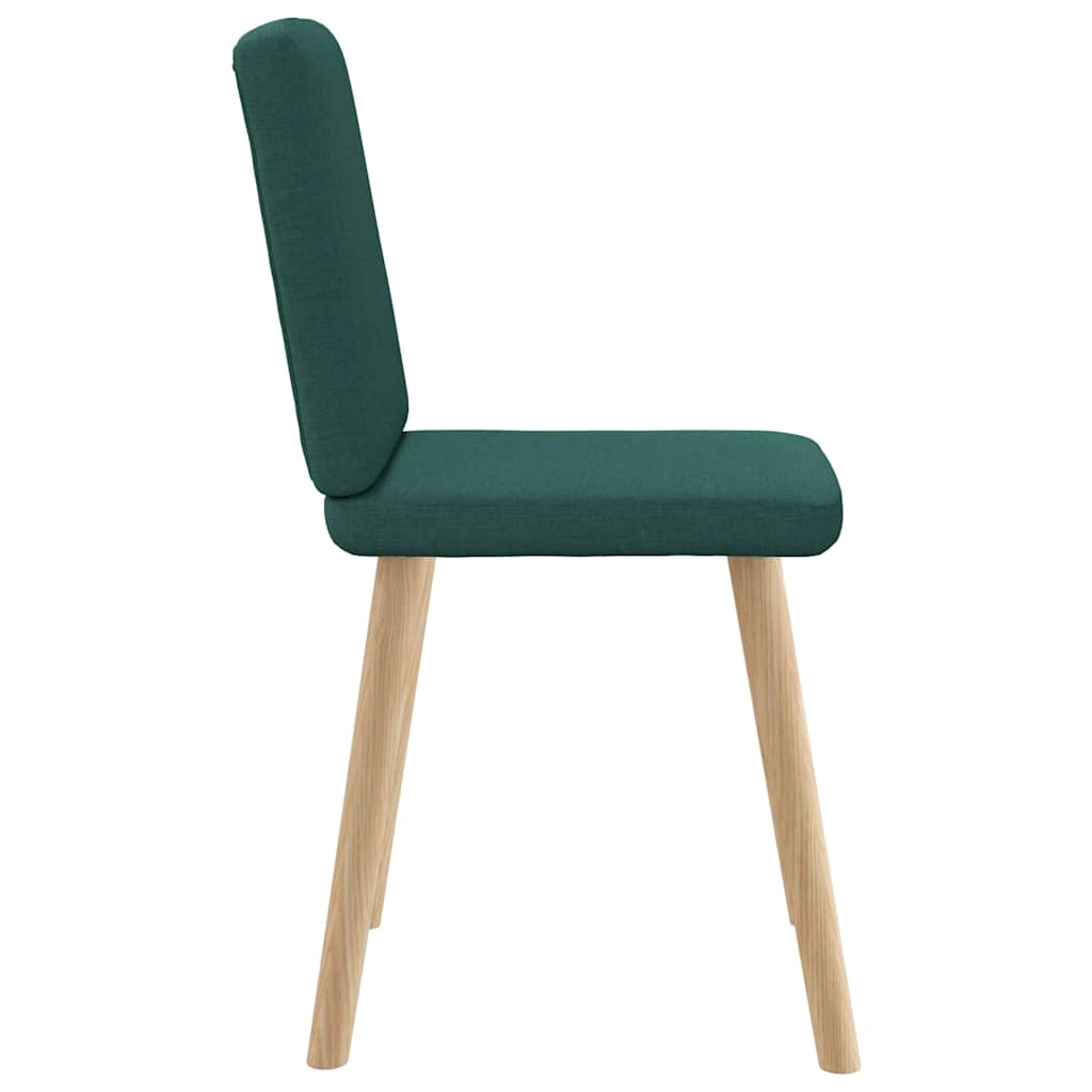 Dining chairs set of 6 dark green fabric