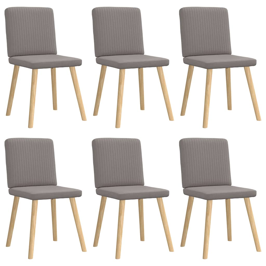 Dining chairs set of 6 taupe fabric