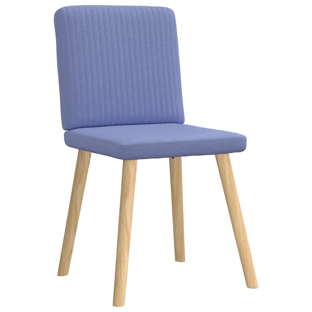 Dining chairs set of 6 blue denim fabric