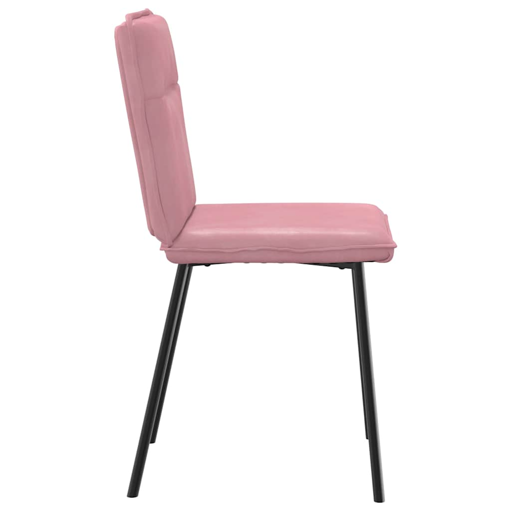 Chaises à manger lot de 6 rose velours