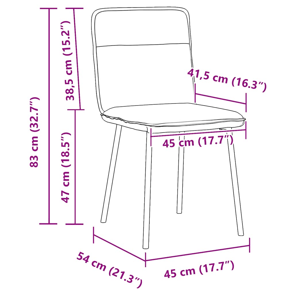 Chaises à manger lot de 6 jaune velours