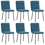 Chaises à manger lot de 6 bleu velours