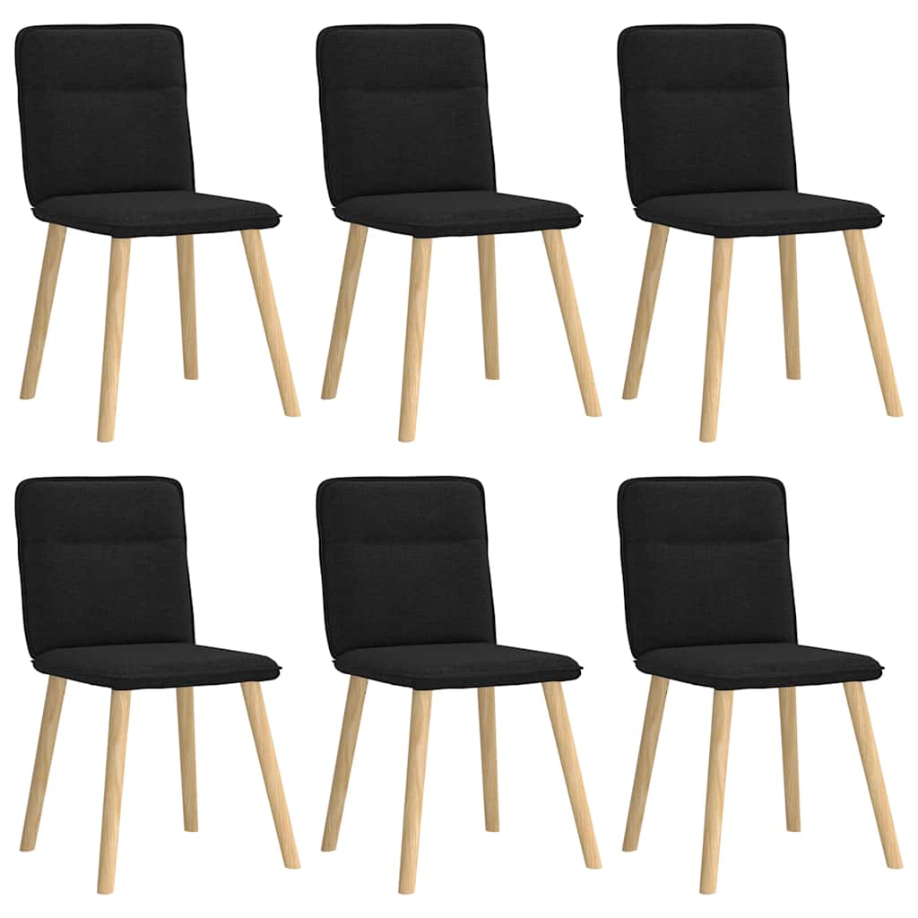 Chaises à manger lot de 6 noir tissu