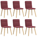 Chaises à manger lot de 6 rouge bordeaux tissu