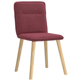 Chaises à manger lot de 6 rouge bordeaux tissu