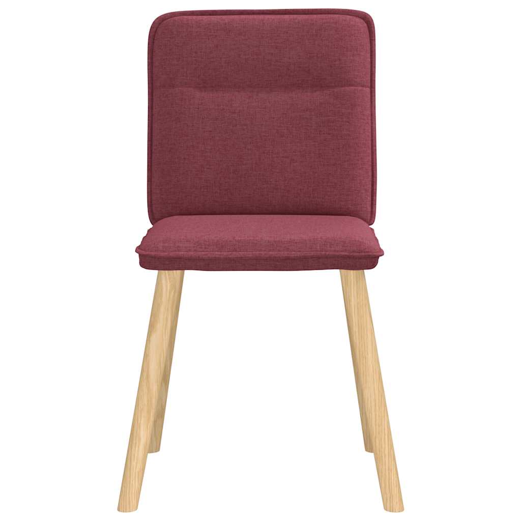 Chaises à manger lot de 6 rouge bordeaux tissu