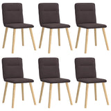 Chaises à manger lot de 6 marron foncé tissu