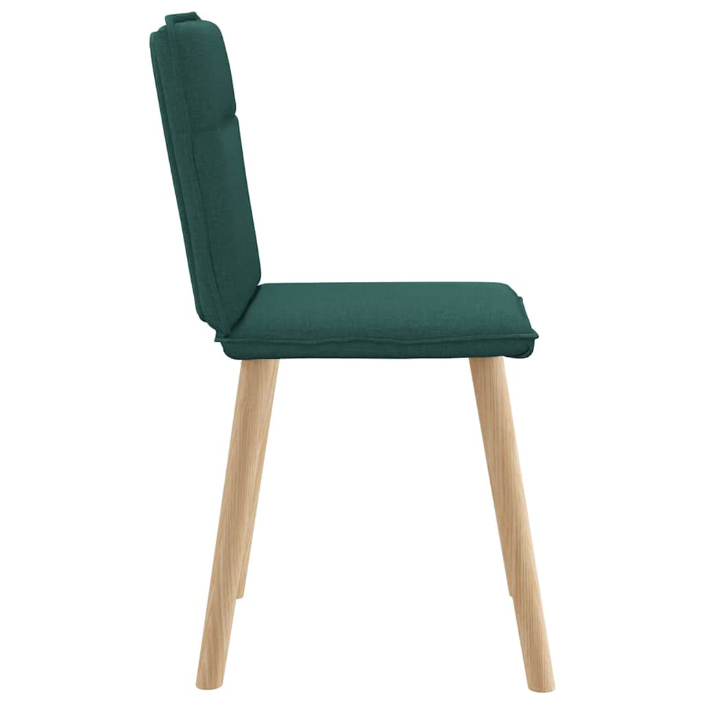 Chaises à manger lot de 6 vert foncé tissu