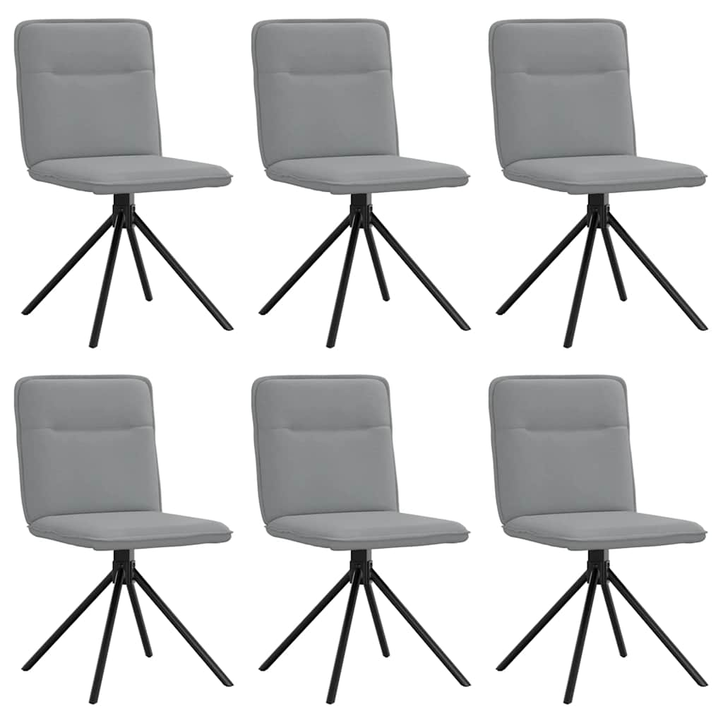 Chaises à manger lot de 6 gris clair tissu