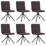 Chaises à manger lot de 6 marron foncé tissu