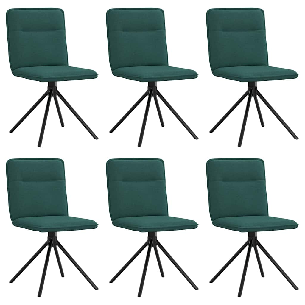 Dining chairs set of 6 dark green fabric