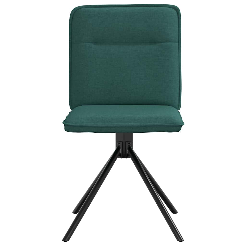 Dining chairs set of 6 dark green fabric