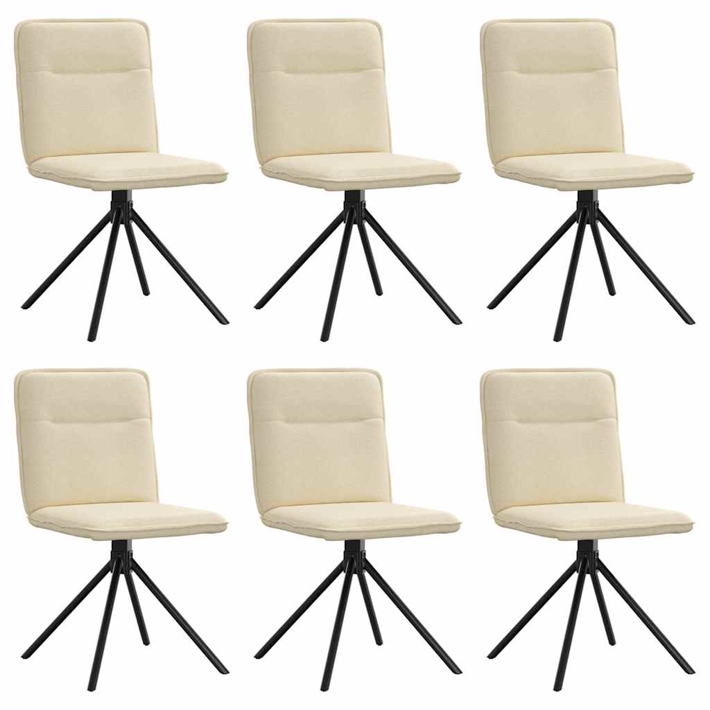 Dining chairs set of 6 cream fabric