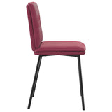 Chaises à manger lot de 6 rouge bordeaux velours