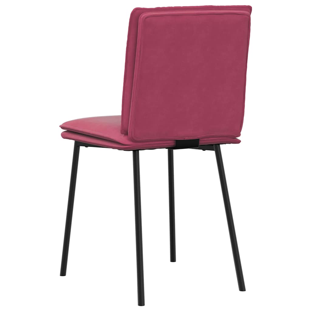 Chaises à manger lot de 6 rouge bordeaux velours