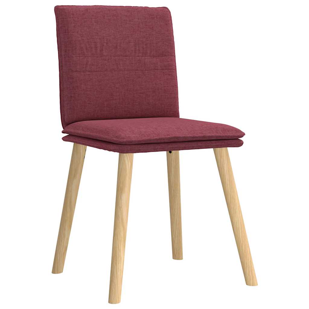 Dining chairs set of 6 burgundy red fabric