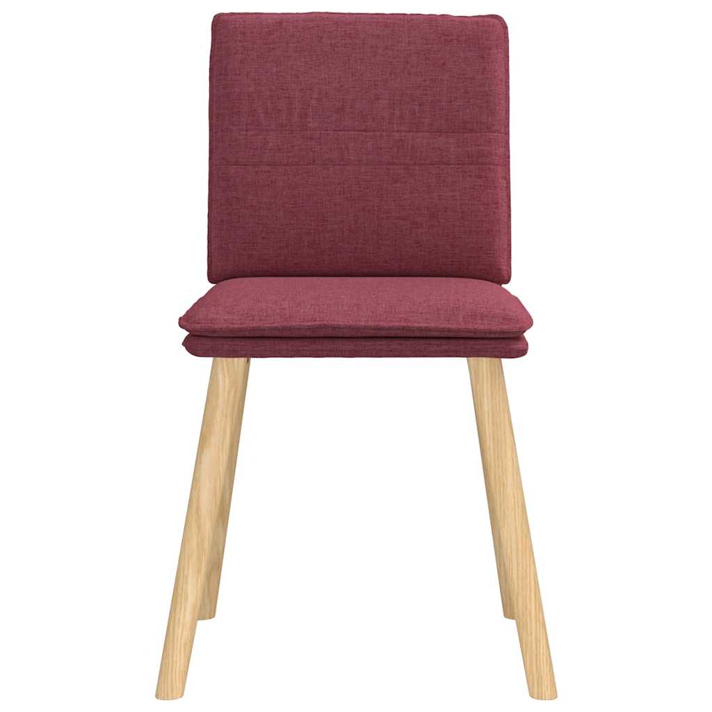 Dining chairs set of 6 burgundy red fabric