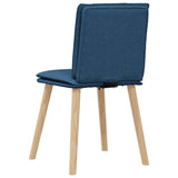 Chaises à manger lot de 6 bleu tissu