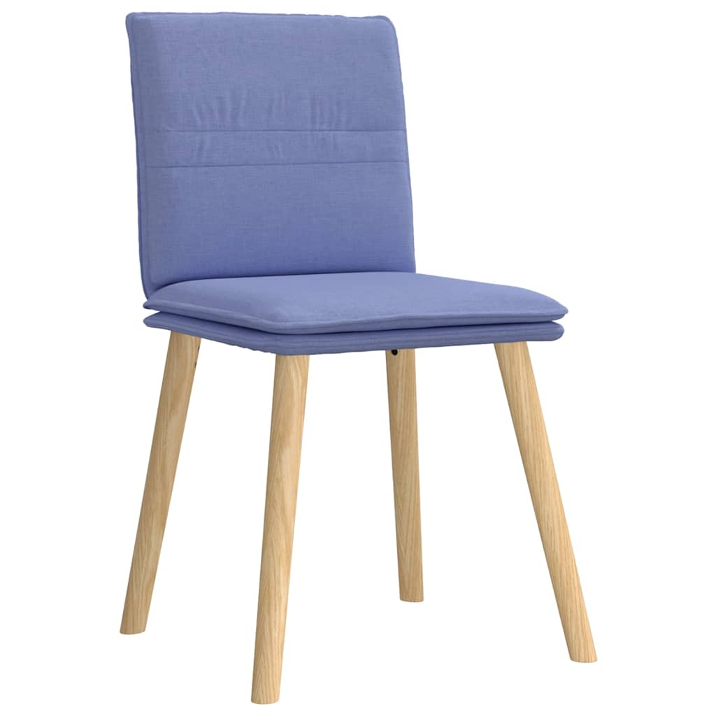 Chaises à manger lot de 6 bleu jean tissu