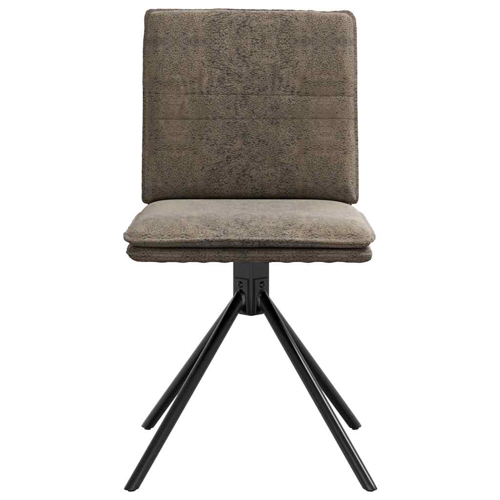 Dining chairs set of 6 dark gray faux leather suede