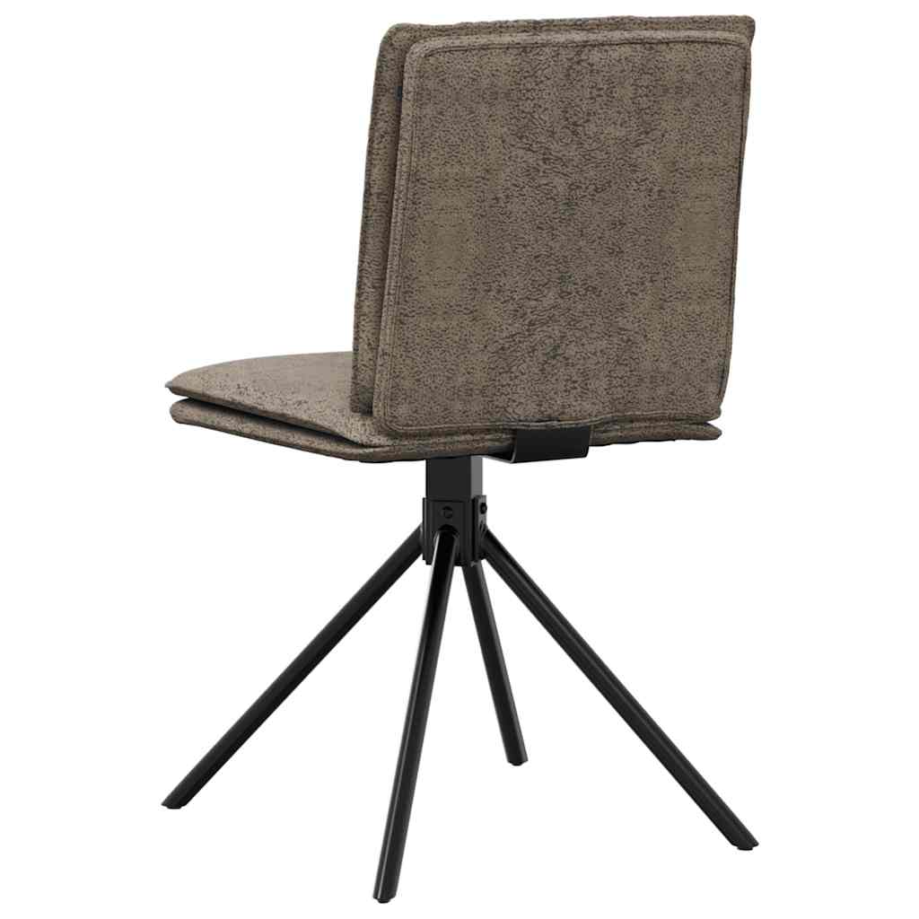 Dining chairs set of 6 dark gray faux leather suede