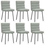 Chaises à manger lot de 6 gris clair velours