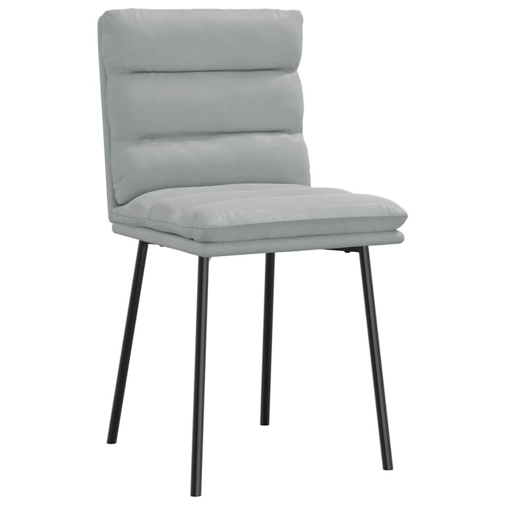 Chaises à manger lot de 6 gris clair velours