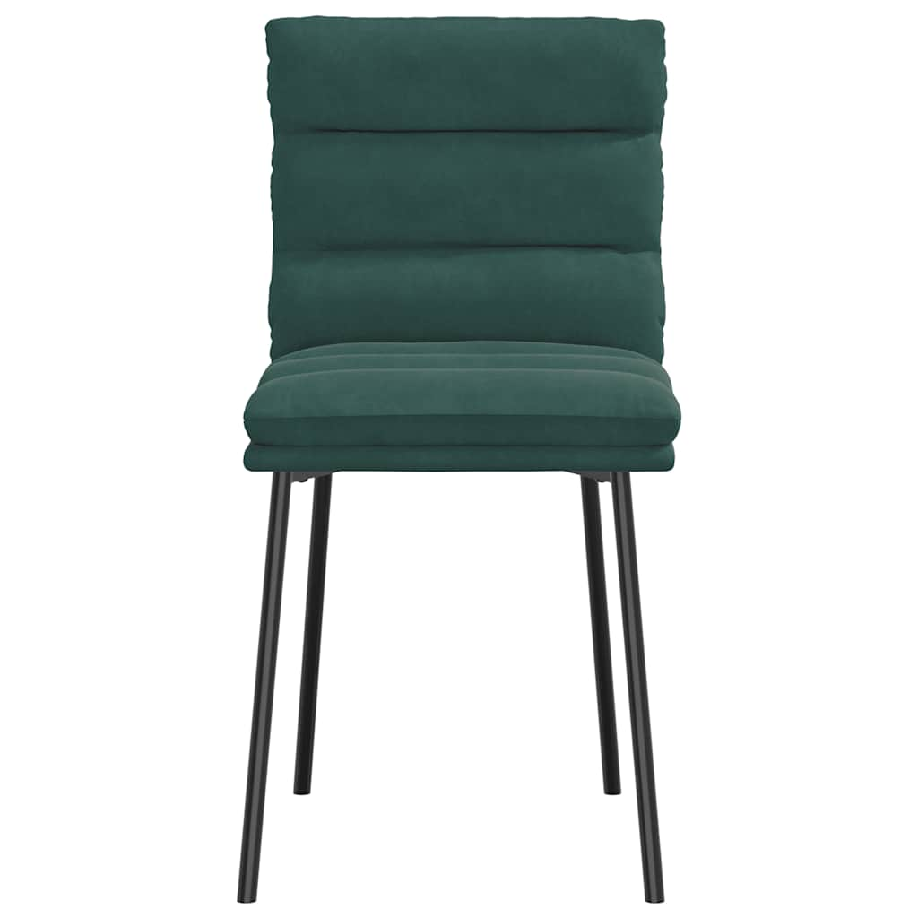 Dining chairs set of 6 dark green velvet