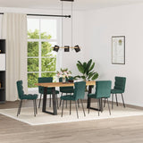 Dining chairs set of 6 dark green velvet