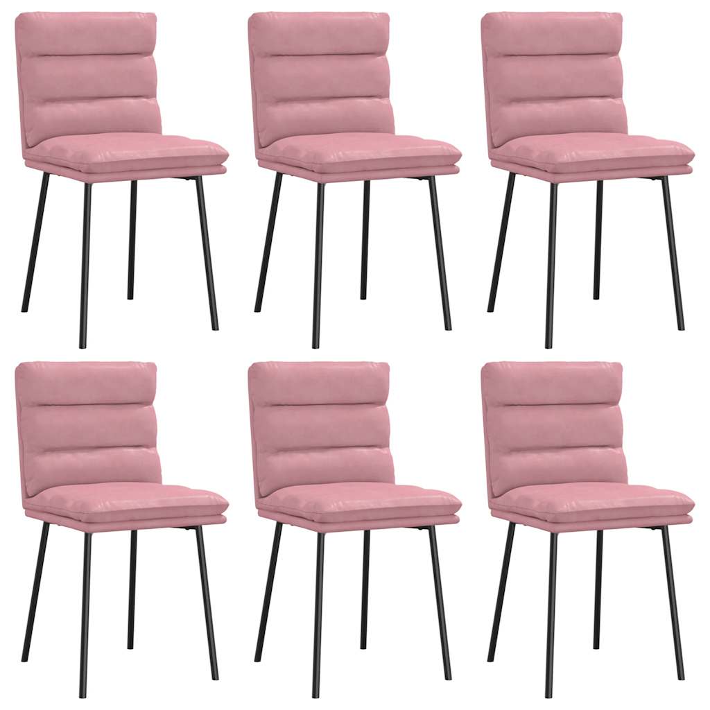 Chaises à manger lot de 6 rose velours