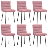 Chaises à manger lot de 6 rose velours