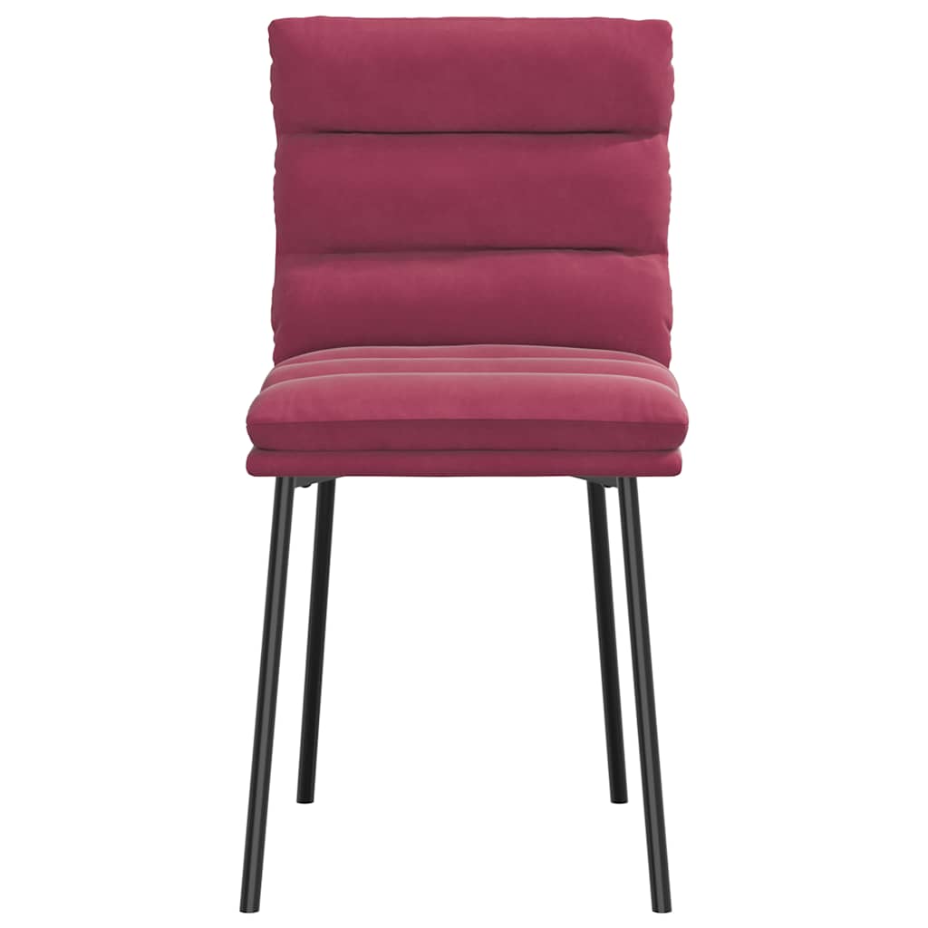 Dining chairs set of 6 burgundy red velvet