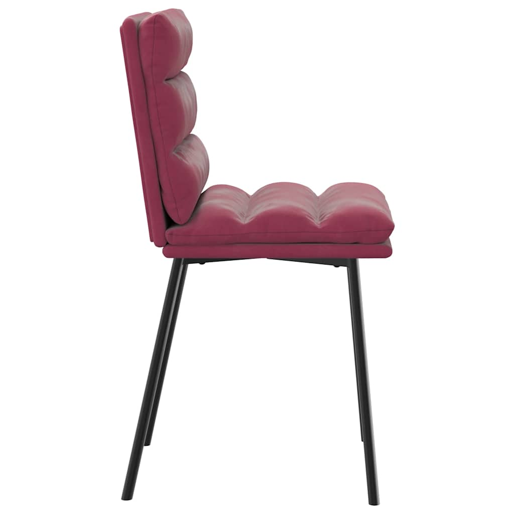 Dining chairs set of 6 burgundy red velvet