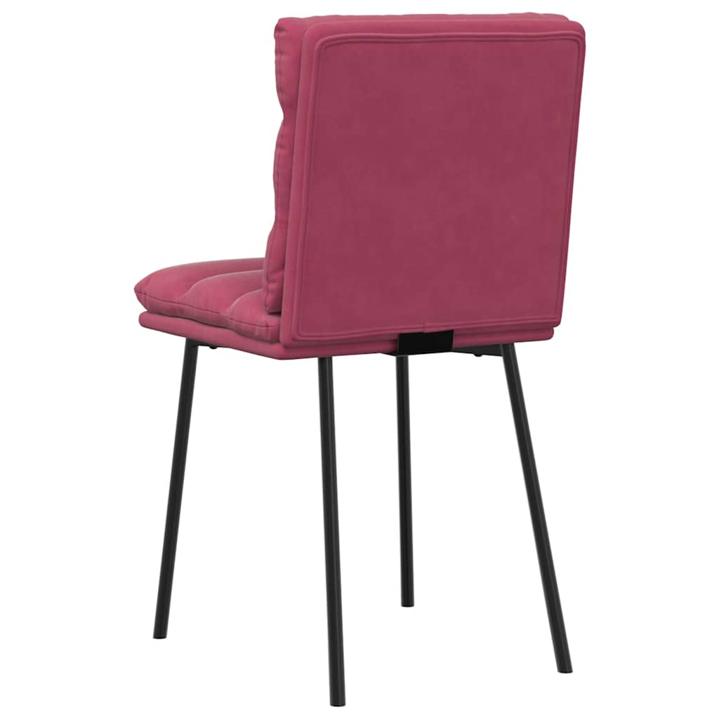 Dining chairs set of 6 burgundy red velvet