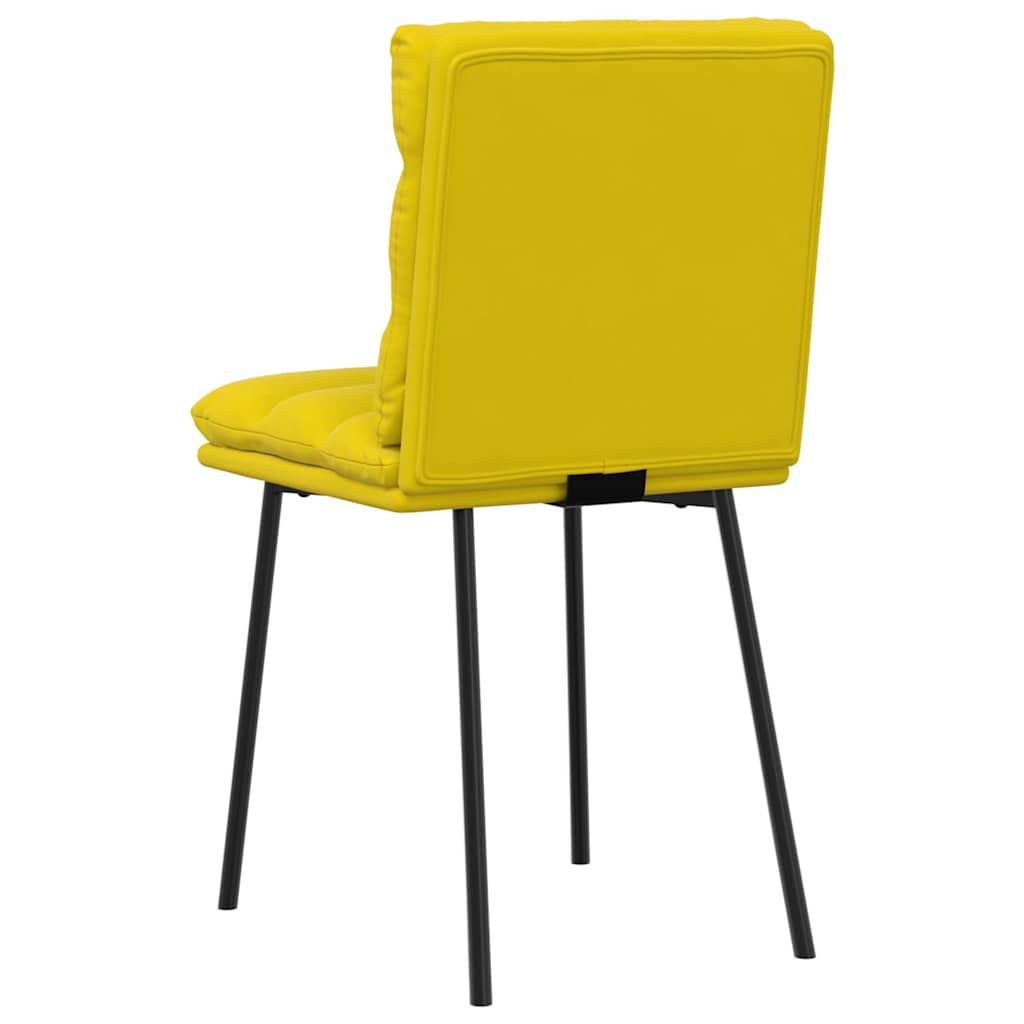 Chaises à manger lot de 6 jaune velours