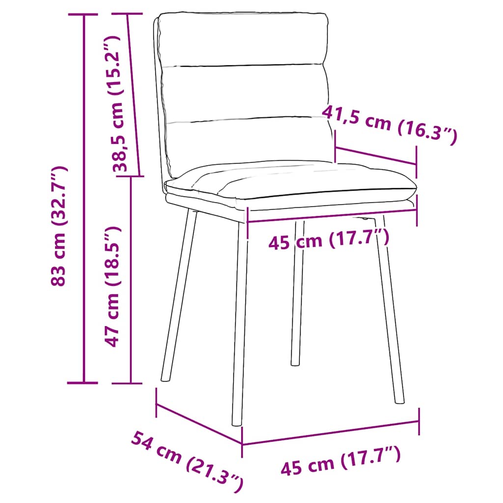 Chaises à manger lot de 6 jaune velours