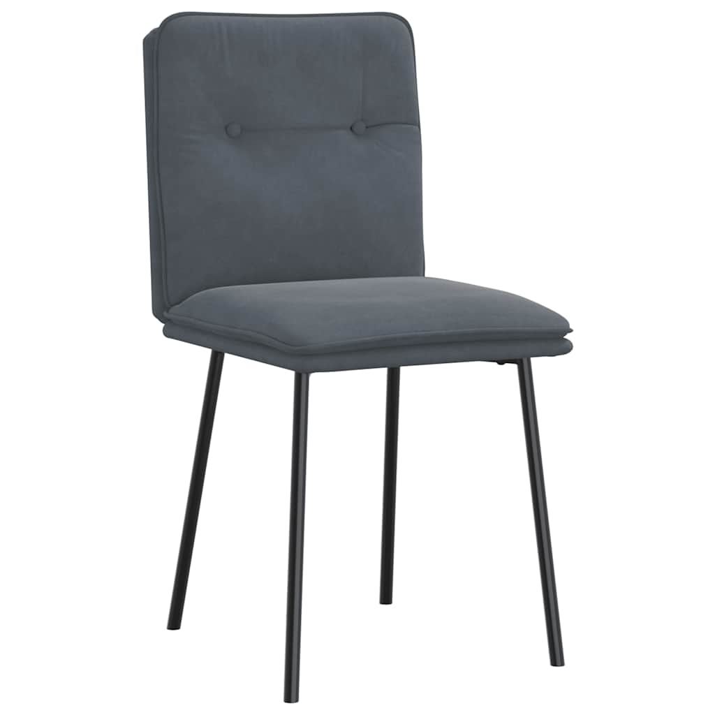 Chaises à manger lot de 6 gris foncé velours