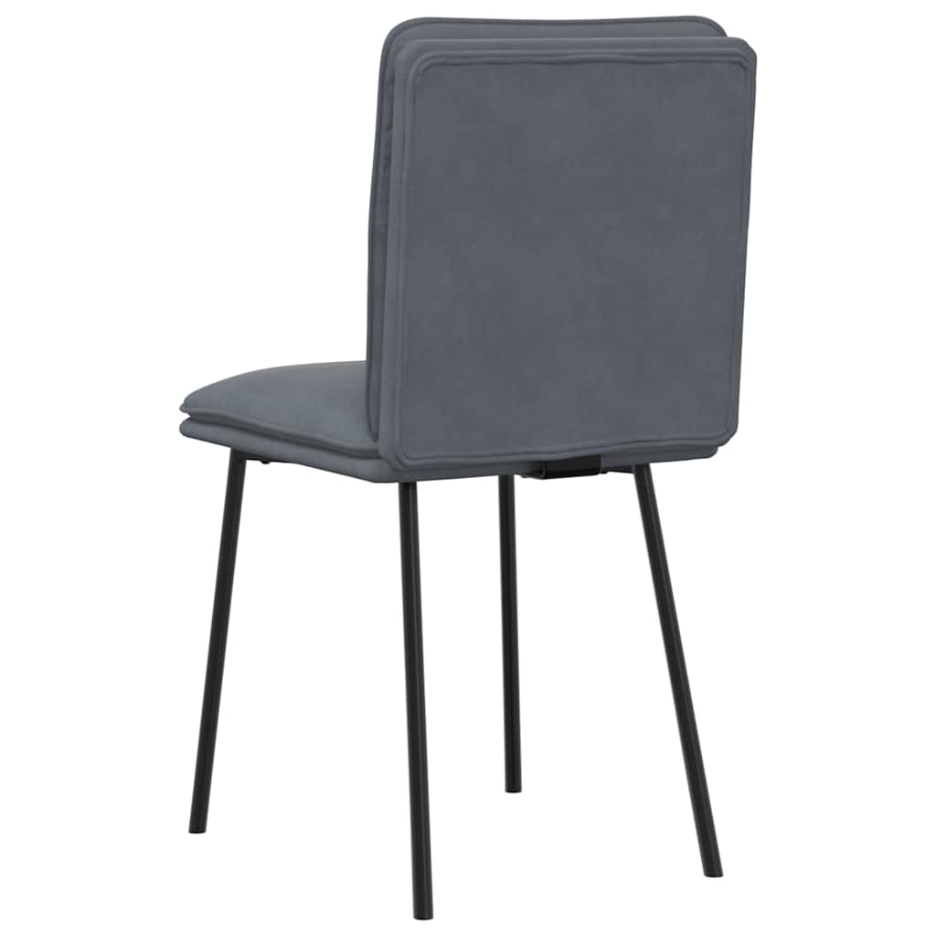 Chaises à manger lot de 6 gris foncé velours