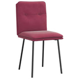 Chaises à manger lot de 6 rouge bordeaux velours