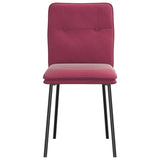 Chaises à manger lot de 6 rouge bordeaux velours