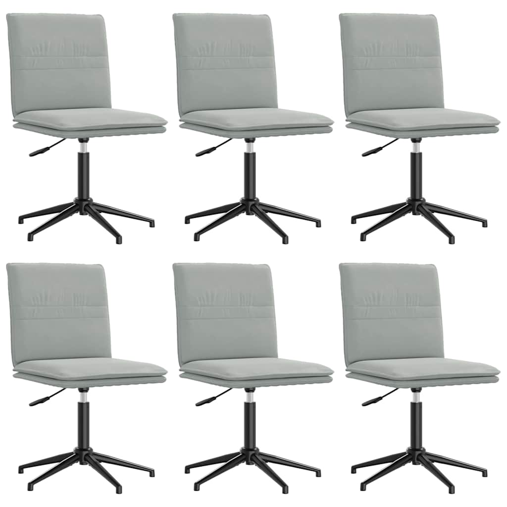 Chaises à manger lot de 6 gris clair velours