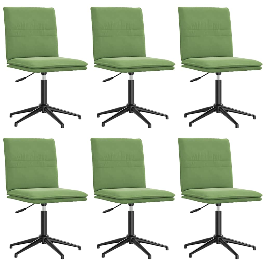 Chaises à manger lot de 6 vert clair velours